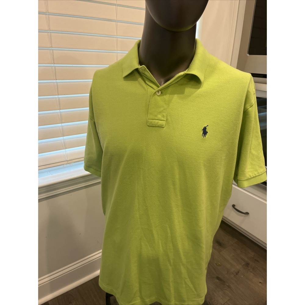 Vintage Polo Ralph Lauren Shirt Mens XL Short Sleeve‎ Lime Green